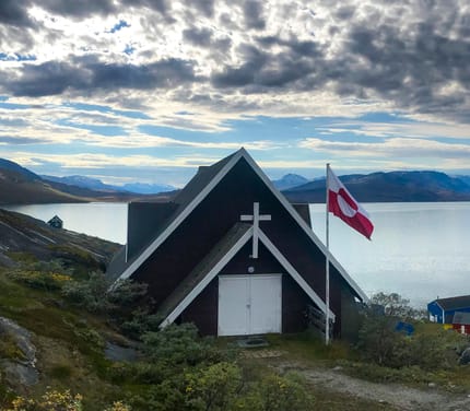 Grønland, kirken i Kapisillit, Nuuk fjorden