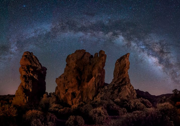 Tenerife Teide Mælkevejen Over Vulkansten
